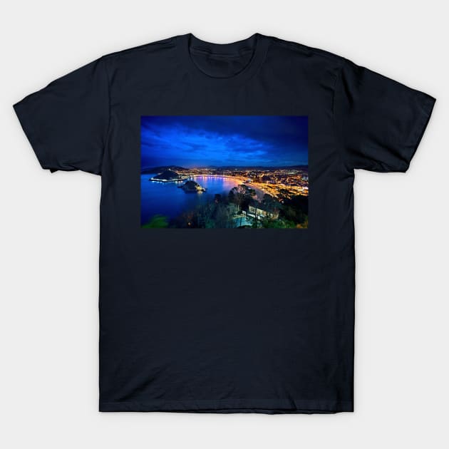 Nights in Donostia - San Sebastian T-Shirt by Cretense72